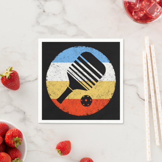  gekleurde Retro Pickleball Servet (Insitu)