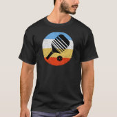  gekleurde Retro Pickleball T-shirt (Voorkant)