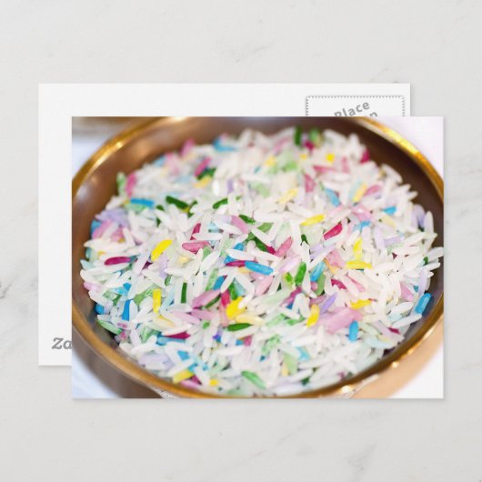 Gekleurde rijst aanbod briefkaart (Voorkant / Achterkant)