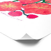 Gekleurde rode bloemen foto afdruk (Hoek)