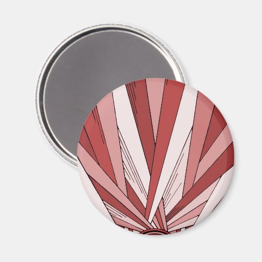 Gekleurde rode zonsopgang magneet (Voorkant / Achterkant)