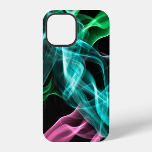 gekleurde rook geïsoleerd op een zwarte achtergron iPhone 12 hoesje