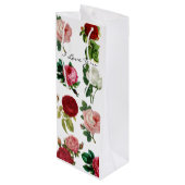  gekleurde Rozen Wijn Cadeautas (Achterkant Gekanteld)