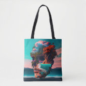 gekleurde schedelkop tote bag (Voorkant)