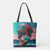 gekleurde schedelkop tote bag (Achterkant)