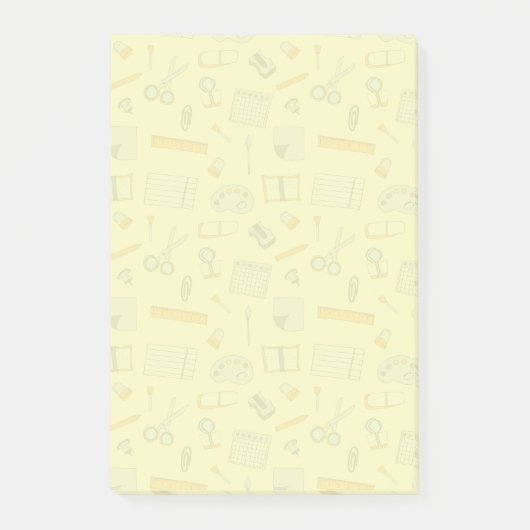 Gekleurde schoolbenodigdheden patroon post-it® notes (Voorkant)