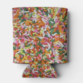 gekleurde Snoep sprinkes TextielSjabloon Blikjeskoeler (Achterkant)