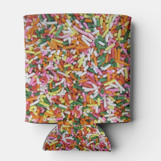 gekleurde Snoep sprinkes TextielSjabloon Blikjeskoeler (Achterkant)