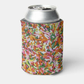 gekleurde Snoep sprinkes TextielSjabloon Blikjeskoeler (Blikje Achterkant)