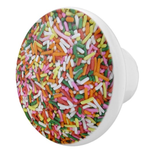 gekleurde Snoep sprinkes TextielSjabloon Keramische Knop (Rechts)