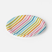 Gekleurde Snoepjes strepen Papieren Bordje (Gekanteld)