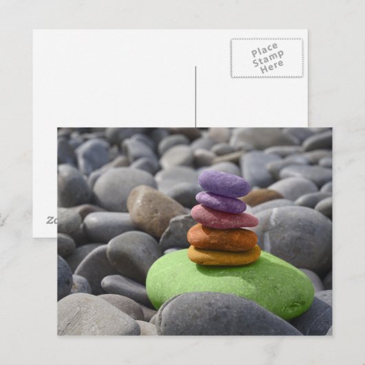 Gekleurde stenen briefkaart (Voorkant / Achterkant)