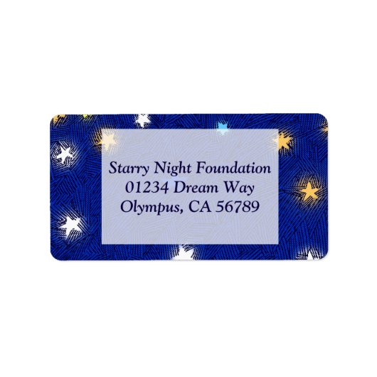 Gekleurde sterren Etsen Aangepast adreslabel Etiket (Voorkant)