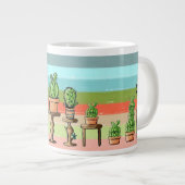 gekleurde streep cacti grote koffiekop (Voorkant rechts)
