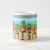 gekleurde streep cacti grote koffiekop (Voorkant)