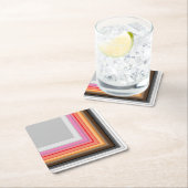 gekleurde strepen en vierkantjes kartonnen onderzetters (Insitu)