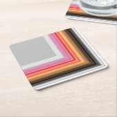 gekleurde strepen en vierkantjes kartonnen onderzetters (Schuin)