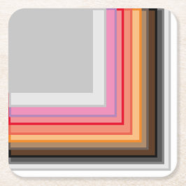 gekleurde strepen en vierkantjes kartonnen onderzetters