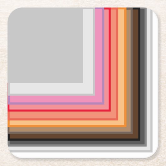 gekleurde strepen en vierkantjes kartonnen onderzetters (Voorkant)