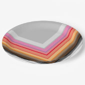 gekleurde strepen en vierkantjes papieren bordje (Gekanteld)