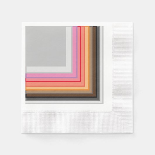 gekleurde strepen en vierkantjes servet (Voorkant)