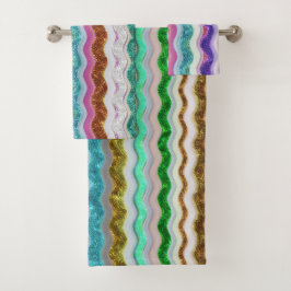 gekleurde strepen op snakeskin bad handdoek