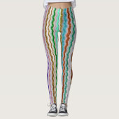 gekleurde strepen op snakeskin leggings (Voorkant)