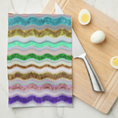gekleurde strepen op snakeskin theedoek (Quarter Fold)