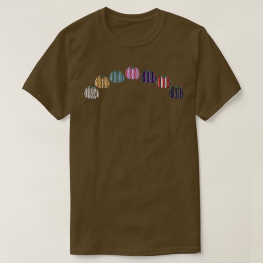 Gekleurde strepen Pompoenboog T-shirt (Design voorkant)