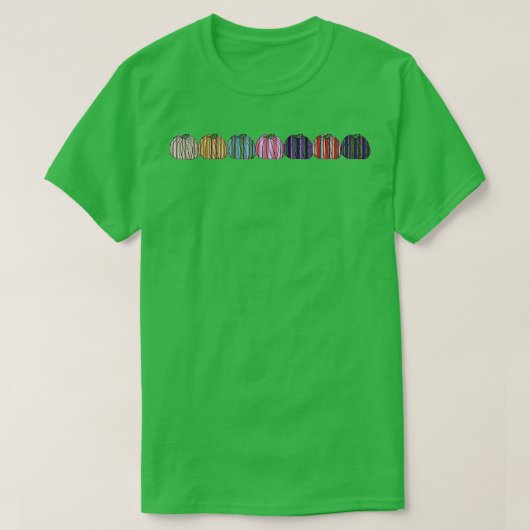 Gekleurde strepen Pompoenrij T-shirt (Design voorkant)