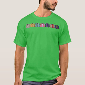 Gekleurde strepen Pompoenrij T-shirt