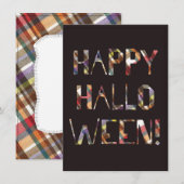 Gekleurde strepen Prettig Halloween Kaart (Voorkant / Achterkant)