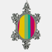 gekleurde strepen tin sneeuwvlok ornament (Links)