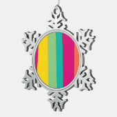 gekleurde strepen tin sneeuwvlok ornament (Rechts)