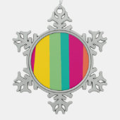 gekleurde strepen tin sneeuwvlok ornament (Voorkant)