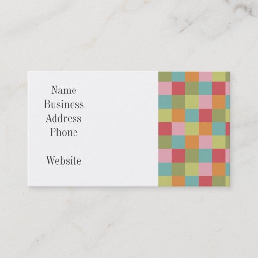 Gekleurde tegels Quilt Squares Colorful Pset Visitekaartje (Voorkant)