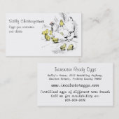 gekleurde tekening van een kip en kuikens visitekaartje (Voorkant / Achterkant)