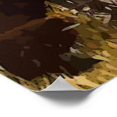  gekleurde terriers en Bobcat-Poster Poster (Hoek)