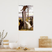  gekleurde terriers en Bobcat-Poster Poster (Keuken)