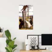  gekleurde terriers en Bobcat-Poster Poster (Thuiskantoor)