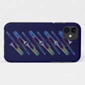 gekleurde trombonen Case-Mate iPhone case (Achterkant (horizontaal))