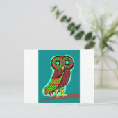 gekleurde uil briefkaart (Staand voorkant)