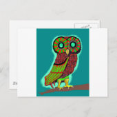 gekleurde uil briefkaart (Voorkant / Achterkant)