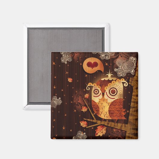 Gekleurde uil magneet (Voorkant / Achterkant)