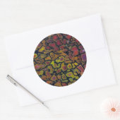 Gekleurde versteende dinosaurusbot ronde sticker (Envelop)