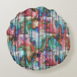 gekleurde vlekken met gedraaide strepen, virtuele  rond kussen