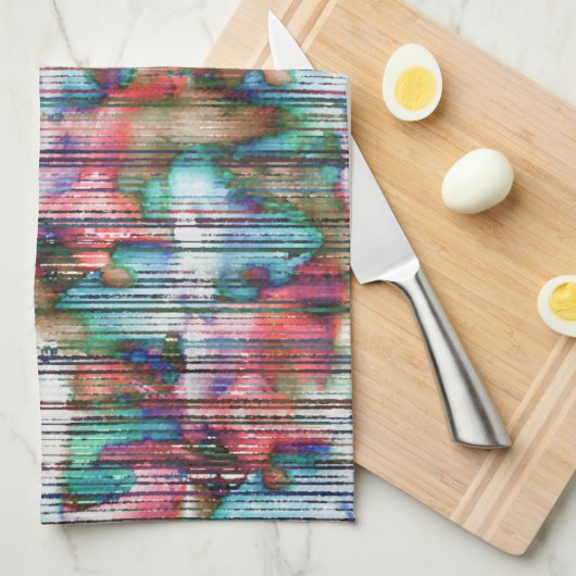 gekleurde vlekken met gedraaide strepen, virtuele theedoek (Quarter Fold)