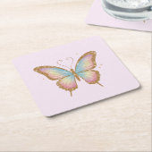 GEKLEURDE VLEUGELS KARTONNEN ONDERZETTERS (Schuin)