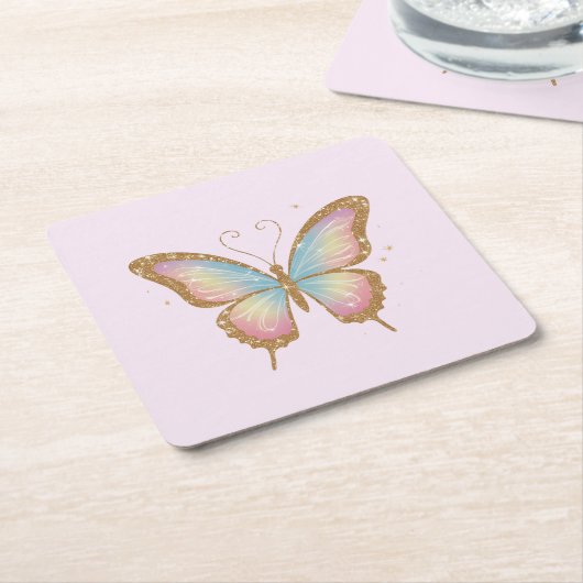 GEKLEURDE VLEUGELS KARTONNEN ONDERZETTERS (Schuin)