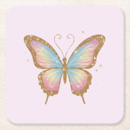 GEKLEURDE VLEUGELS KARTONNEN ONDERZETTERS